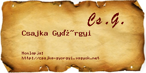 Csajka Györgyi névjegykártya
